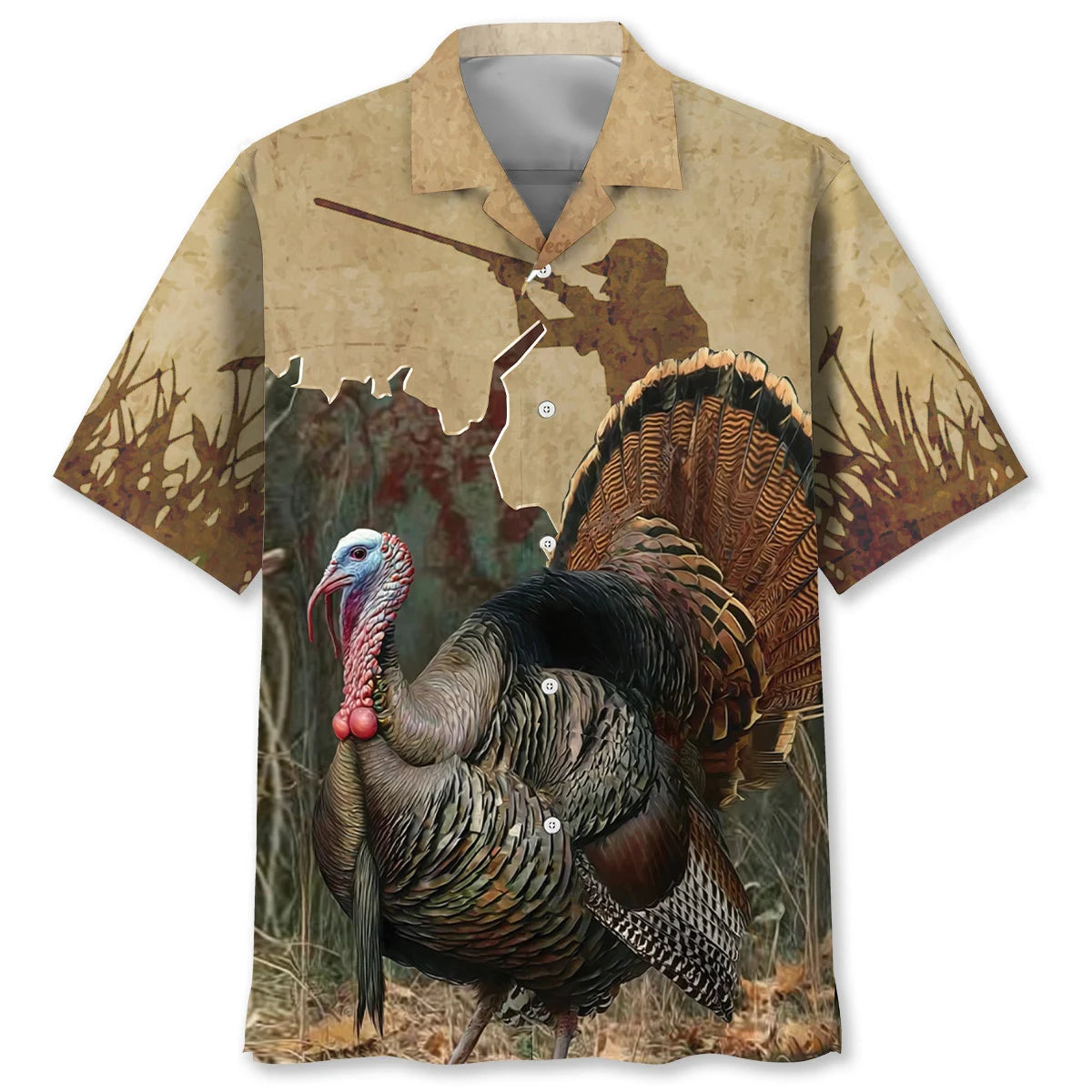 Turkey Hunting Hawaiian Shirt, custom shirt gift for men (view 2)