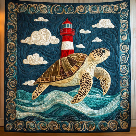 Turtle Lighthouse Quilt Blanket