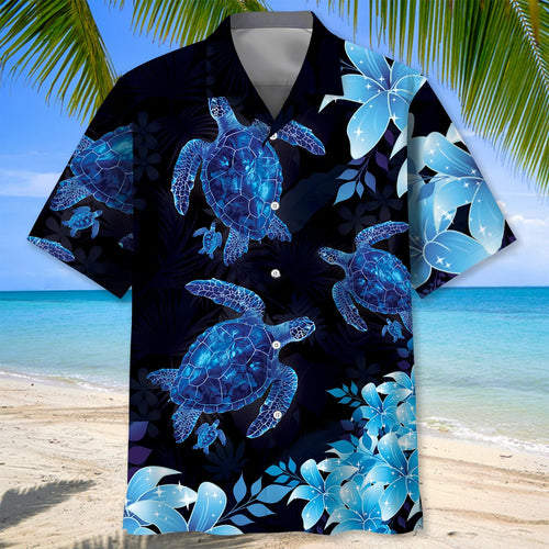 Turtle Hibiscus Hawaiian Shirt, custom shirt gift for men