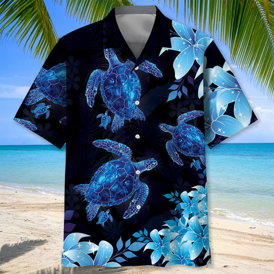 Turtle Hibiscus Hawaiian Shirt, custom shirt gift for men