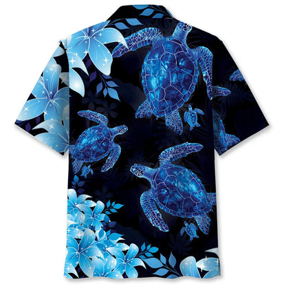 Turtle Hibiscus Hawaiian Shirt, custom shirt gift for men (view 2)