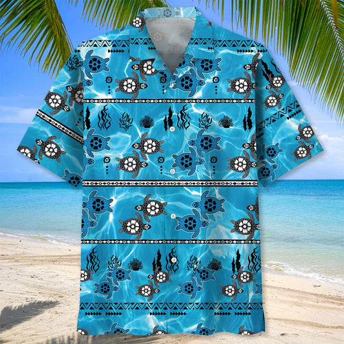 Turtle Light Hawaiian Shirt, custom shirt gift for men
