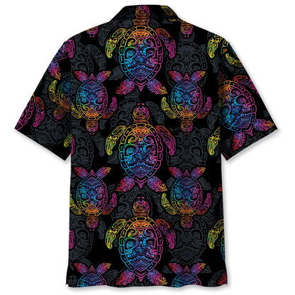 Turtle Polynesian Hawaiian Shirt, custom shirt gift for men (view 2)
