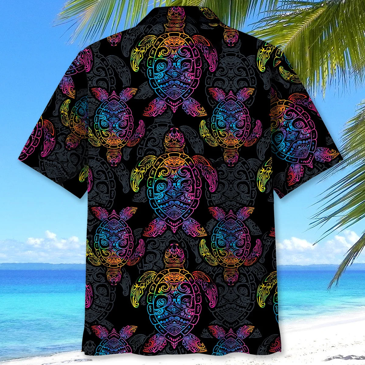 Turtle Polynesian Hawaiian Shirt, custom shirt gift for men (view 3)