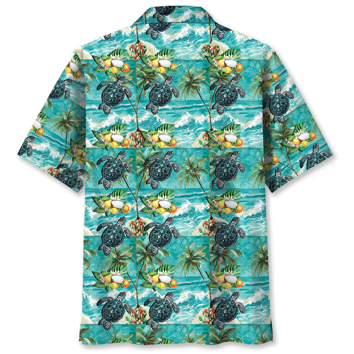 Turtle Tropical Beach Hawaiian Shirt, custom shirt gift for men (view 2)