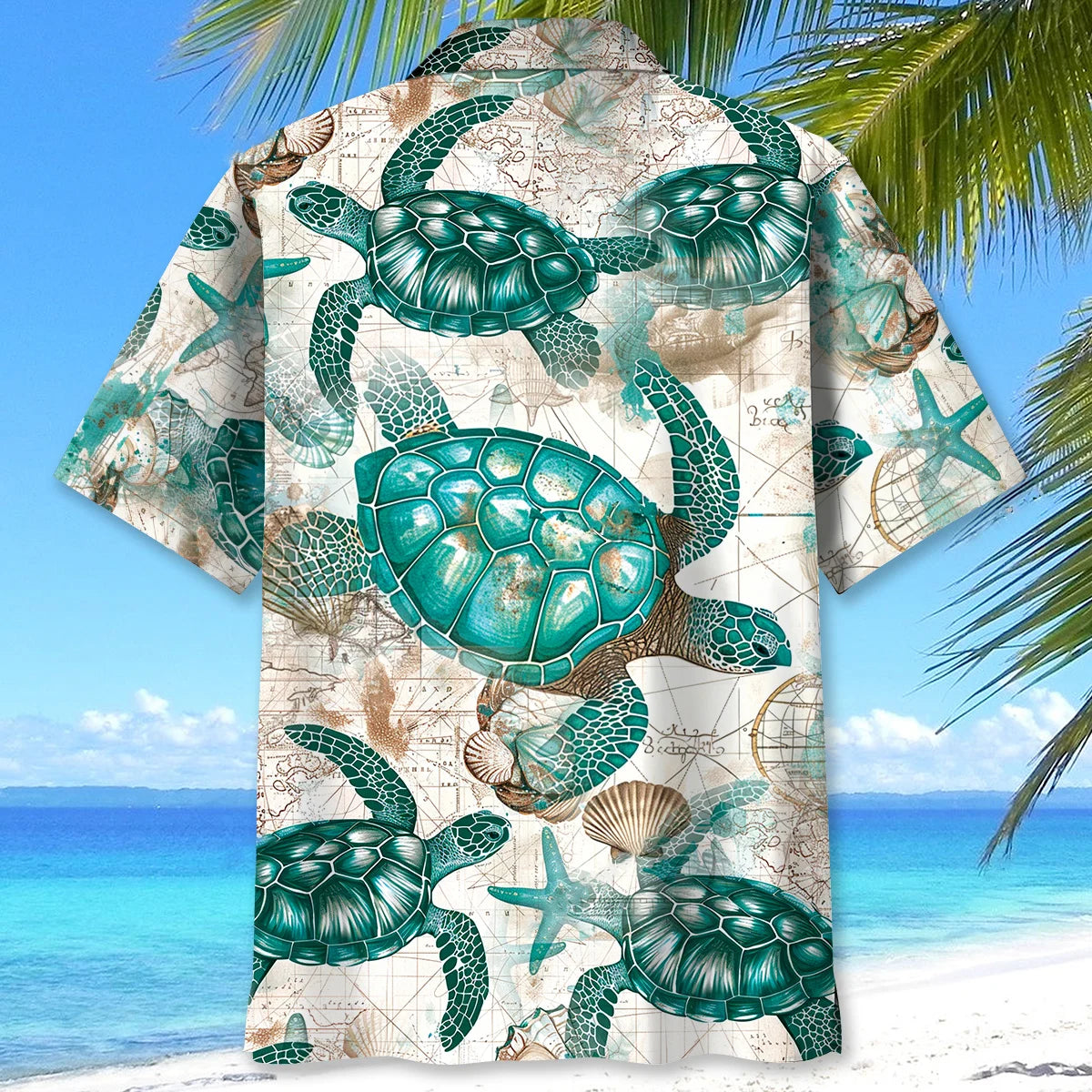 Turtle Vintage Hawaiian Shirt, custom shirt gift for men (view 3)