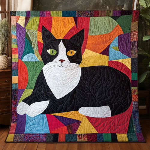 Tuxedo Cat Quilt Blanket