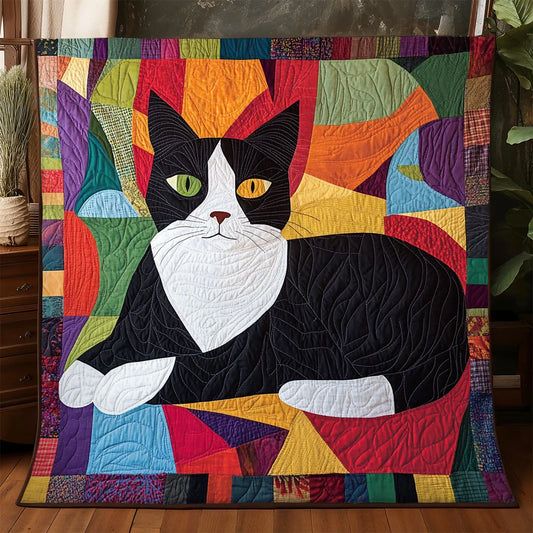Tuxedo Cat Quilt Blanket