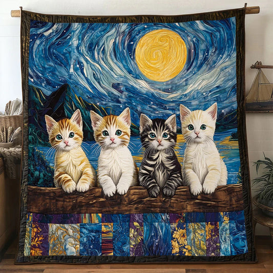 Twilight Cat Quilt Blanket