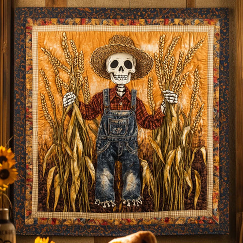 Twilight Skeleton Scarecrow Quilt Blanket