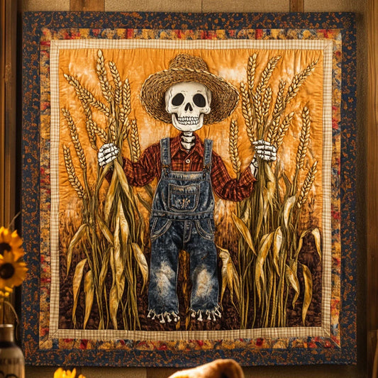 Twilight Skeleton Scarecrow Quilt Blanket