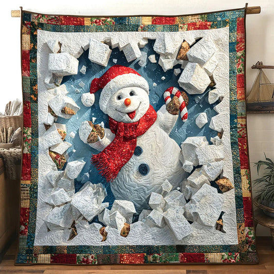 Twinkle Frost Snowman Quilt Blanket