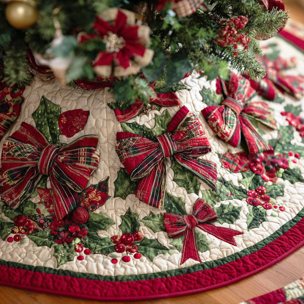 Twinkle Ornament Path Christmas Quilted Tree Skirt