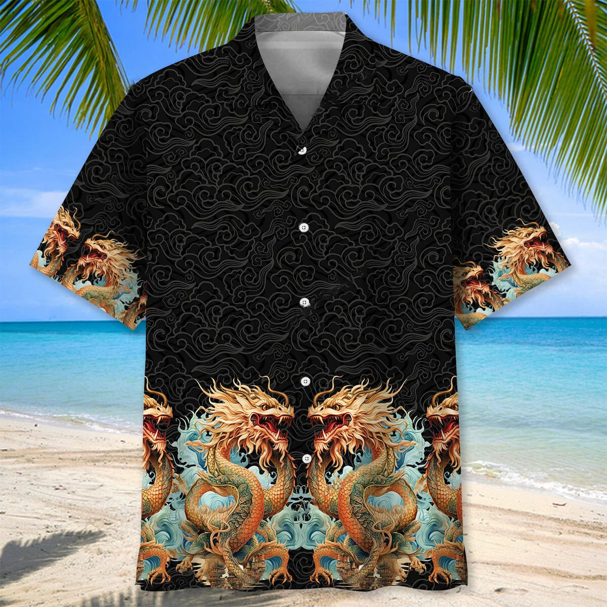 Twins Chinese Dragon Hawaiian Shirt, custom shirt gift for men