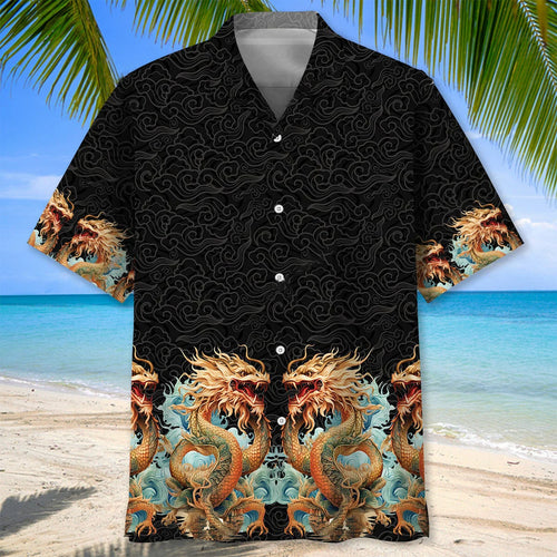 Twins Chinese Dragon Hawaiian Shirt, custom shirt gift for men