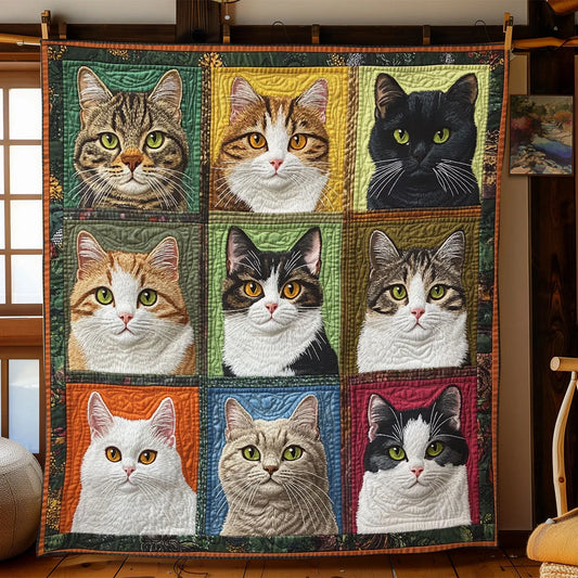 Type Cat Quilt Blanket