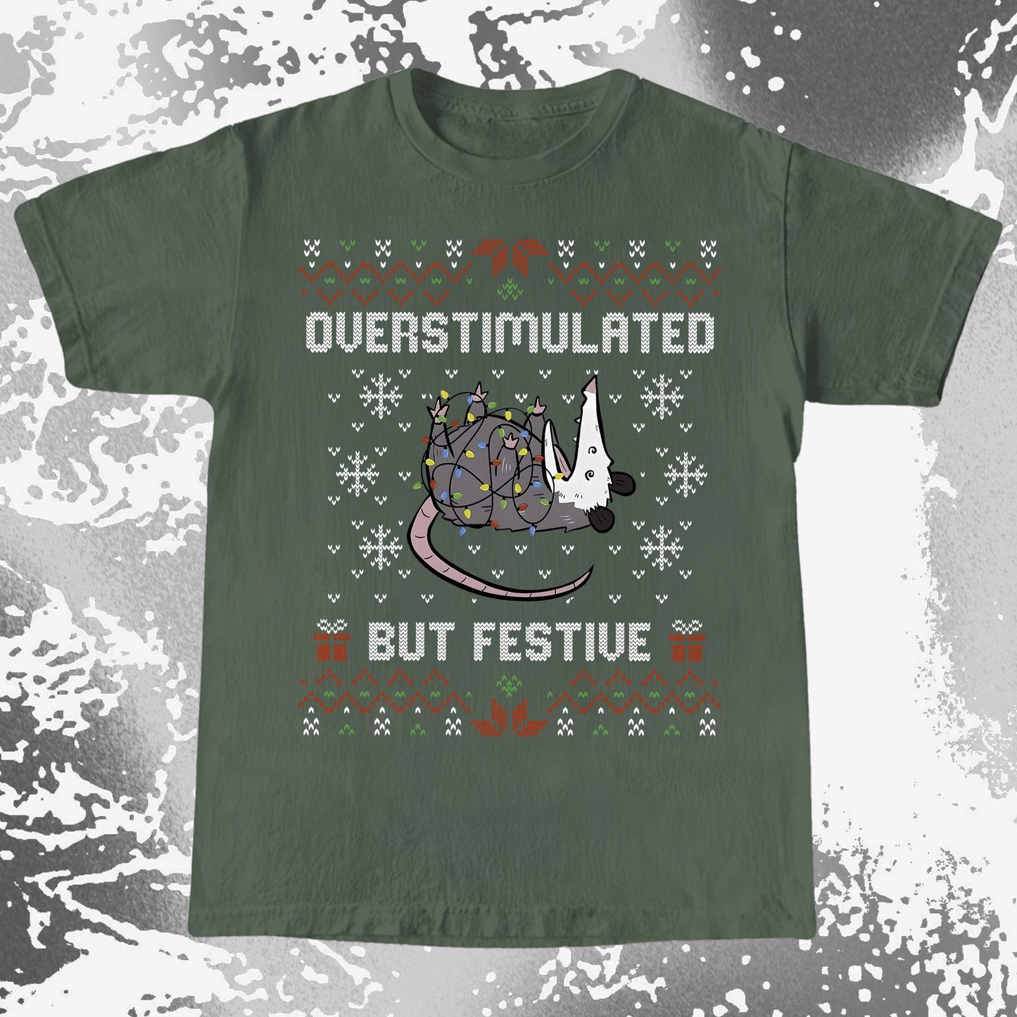Overstimulated But Festive Christmas Possum (view 2)