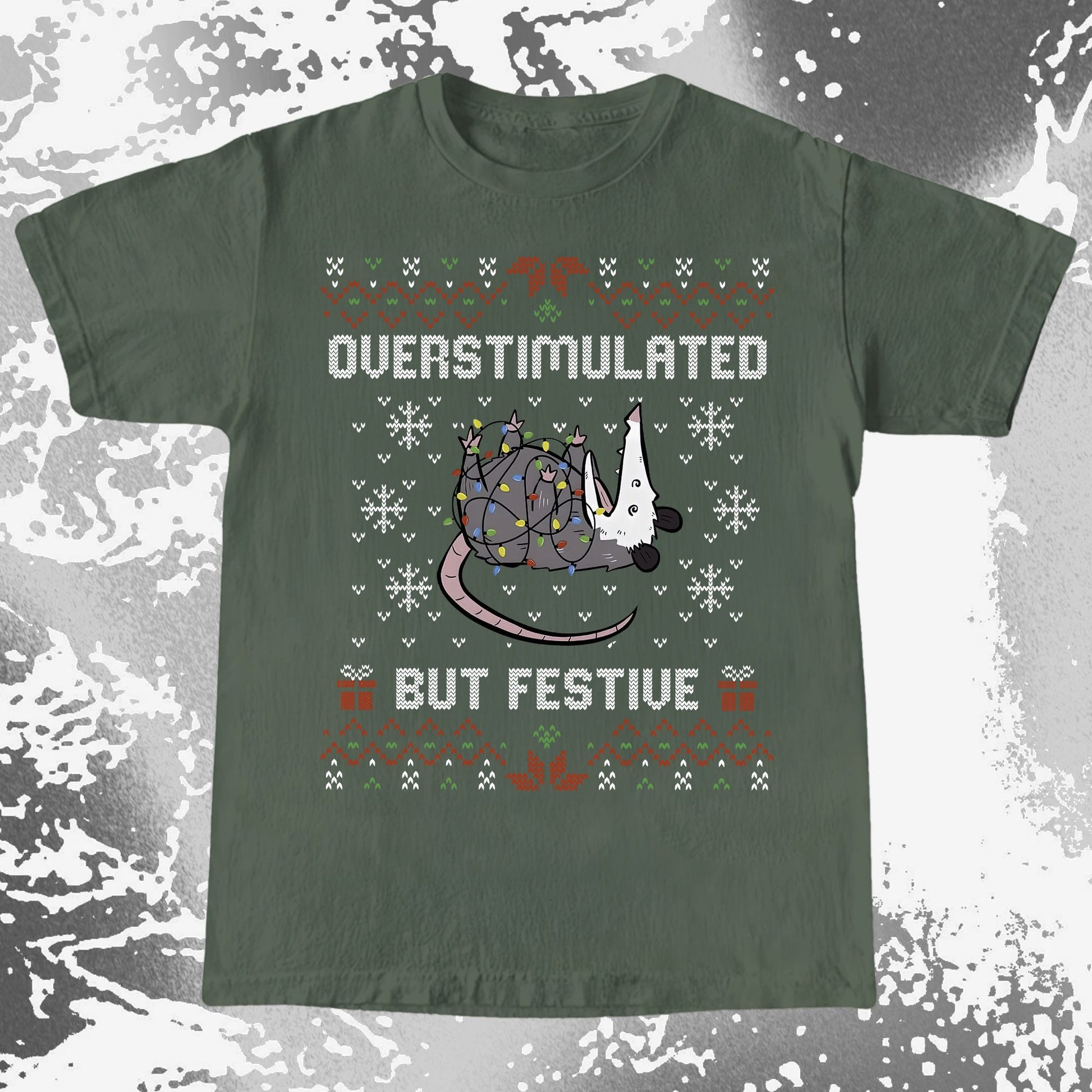 Overstimulated But Festive Christmas Possum (view 2)