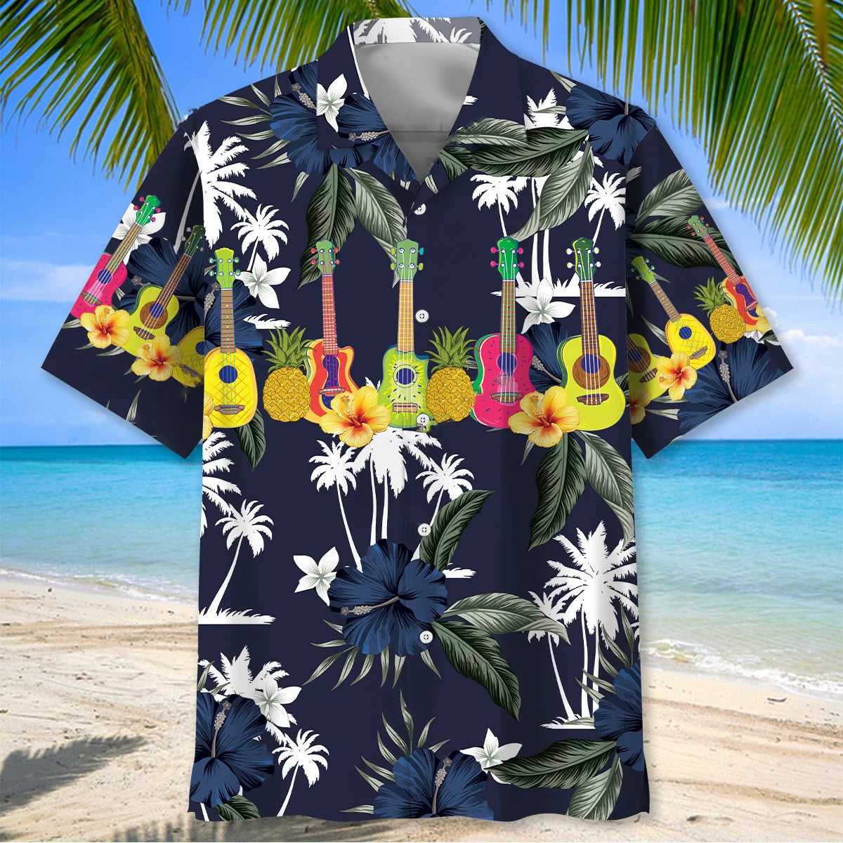 Ukulele Nature Hawaiian Shirt, custom shirt gift for men (view 2)