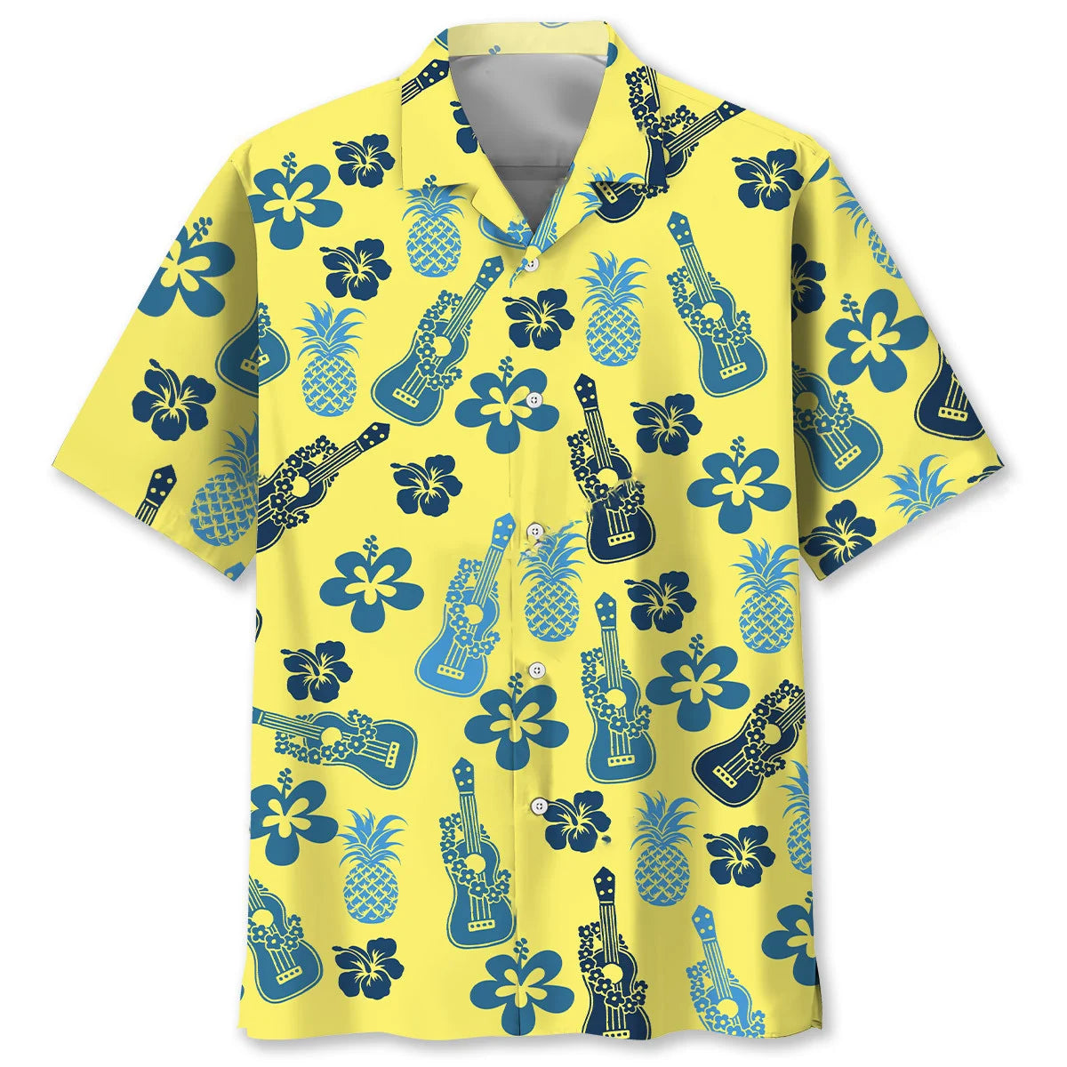 Ukulele Pineapple Hawaiian Shirt, custom shirt gift for men
