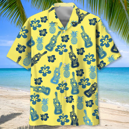Ukulele Pineapple Hawaiian Shirt, custom shirt gift for men (view 2)