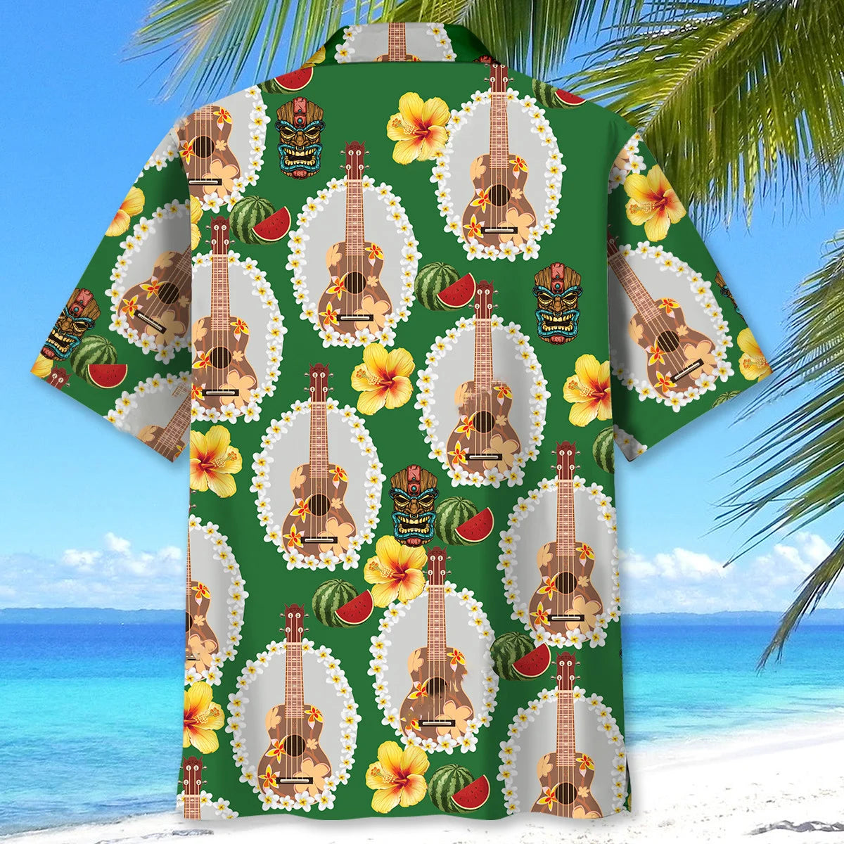 Ukulele Summer Hawaiian Shirt, custom shirt gift for men (view 3)