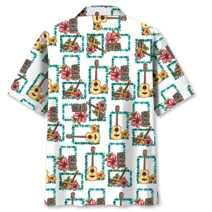 Ukulele Tiki Aloha Hawaiian Shirt, custom shirt gift for men (view 3)