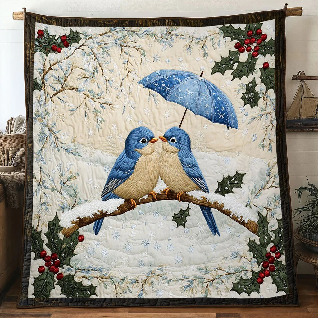 Under Umbrella Bluebird Quilt Blanket