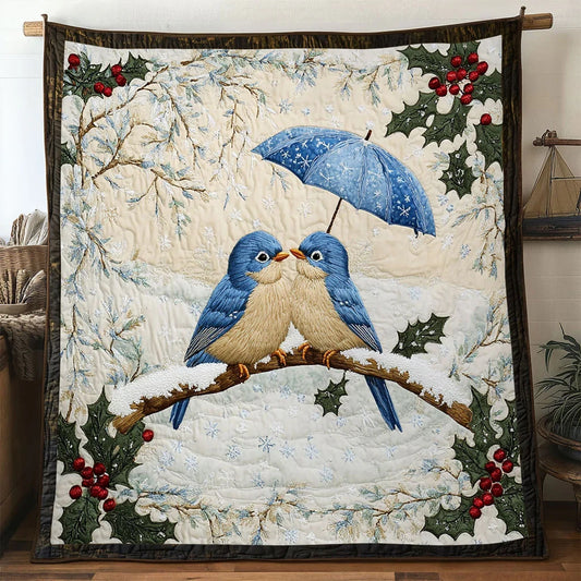 Under Umbrella Bluebird Quilt Blanket