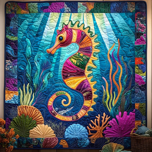 Underwater Seahorse Quilt Blanket