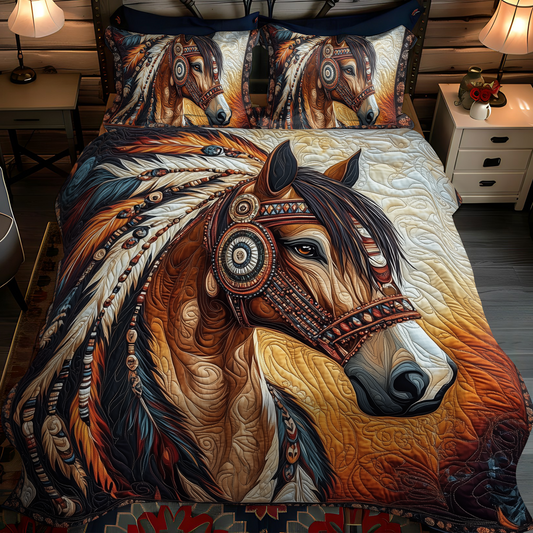 Mystic Mustang 3-Piece Quilted Bedding Set - Single (59" x 70")