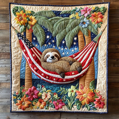Us Sloth Quilt Blanket