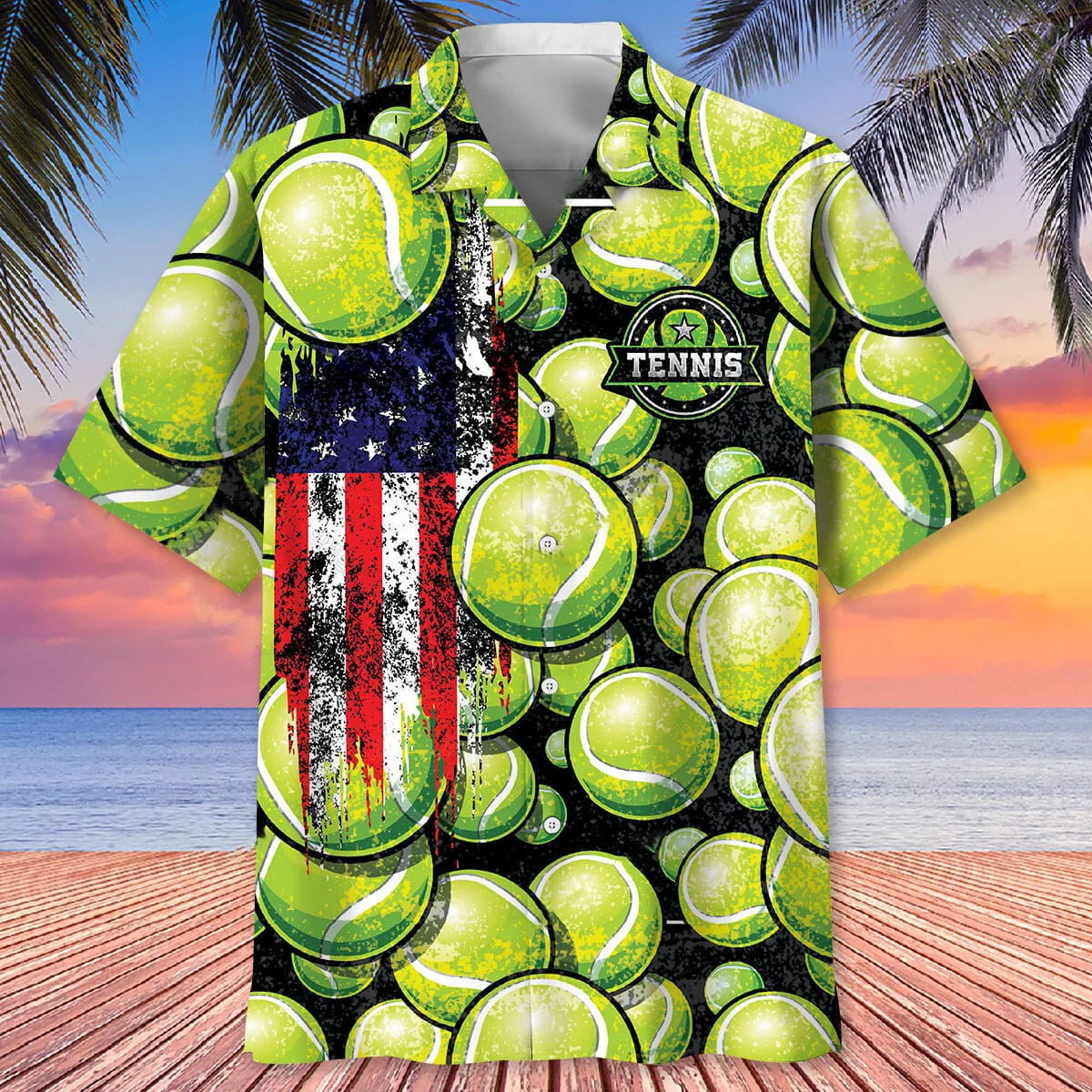 Us Tennis Hawaiian Shirt, custom shirt gift for men (view 2)