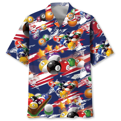 Usa Billiards Hawaiian Shirt, patriotic gift for 4th of July
