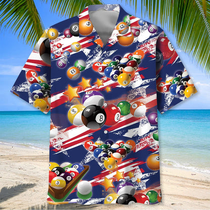 Usa Billiards Hawaiian Shirt, patriotic gift for 4th of July (view 2)
