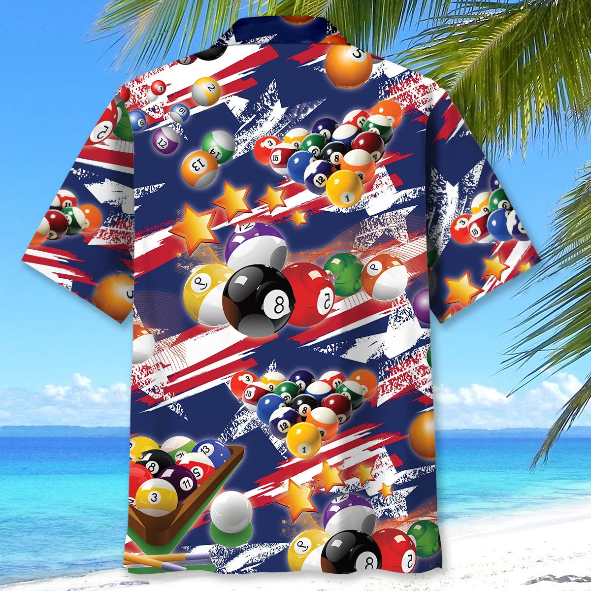 Usa Billiards Hawaiian Shirt, patriotic gift for 4th of July (view 4)