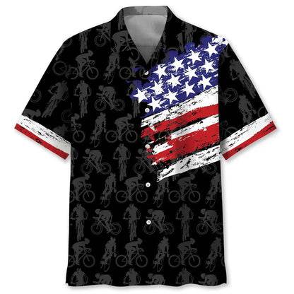 Usa Cycling Hawaiian Shirt, patriotic gift for 4th of July (view 2)
