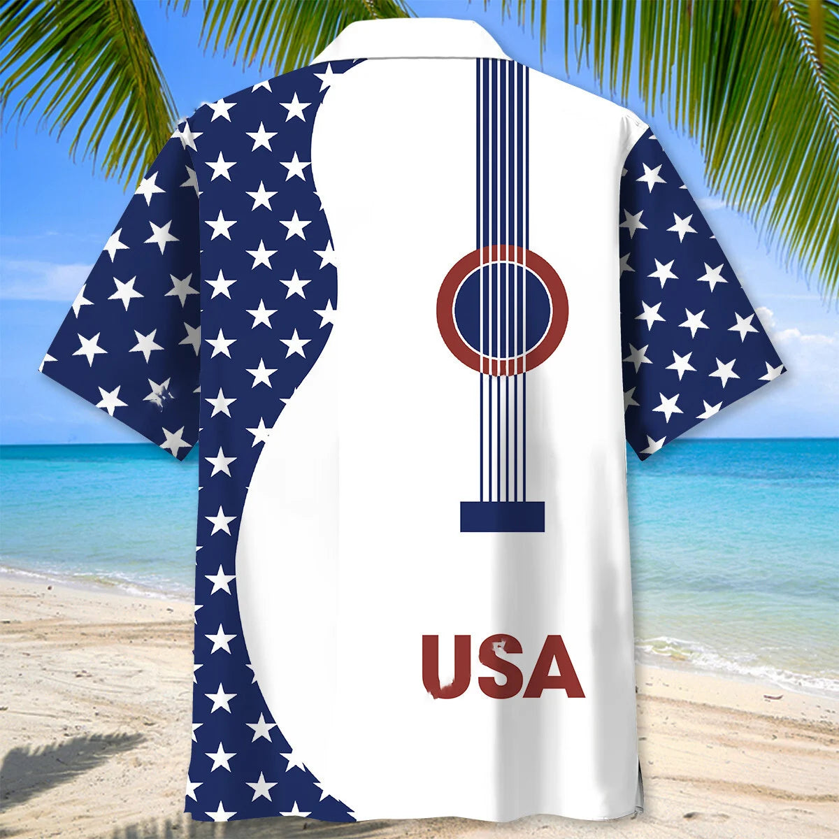 Usa Guitar Hawaiian Shirt, patriotic gift for 4th of July (view 3)