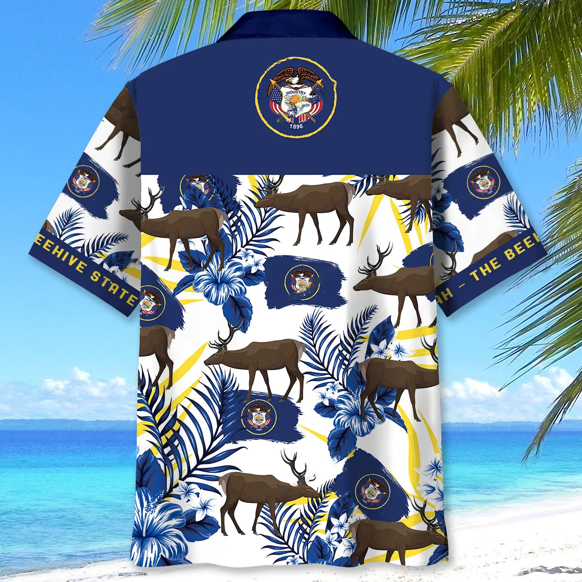 Utah Proud the Beehive State Hawaiian Shirt, custom shirt gift for men (view 3)