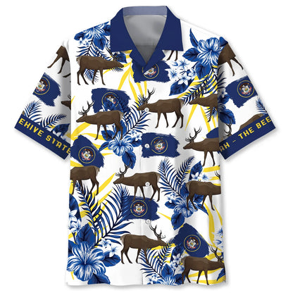 Utah Proud the Beehive State Hawaiian Shirt, custom shirt gift for men (view 4)