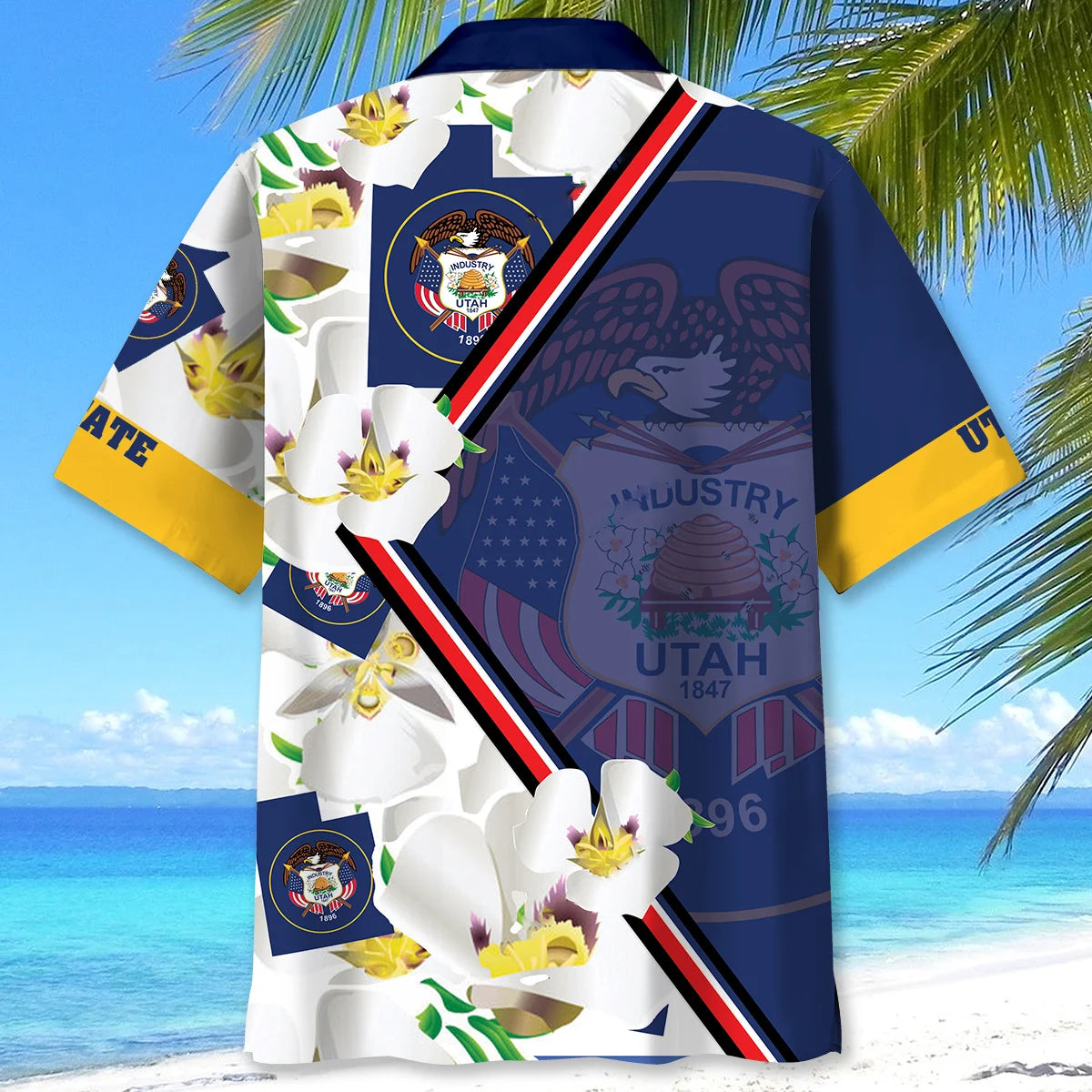 Utah State Funny Hawaiian Shirt, custom shirt gift for men (view 3)