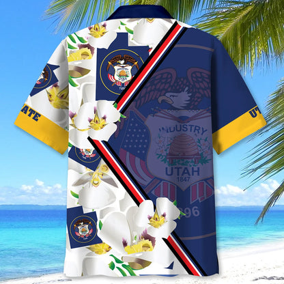 Utah State Funny Hawaiian Shirt, custom shirt gift for men (view 3)