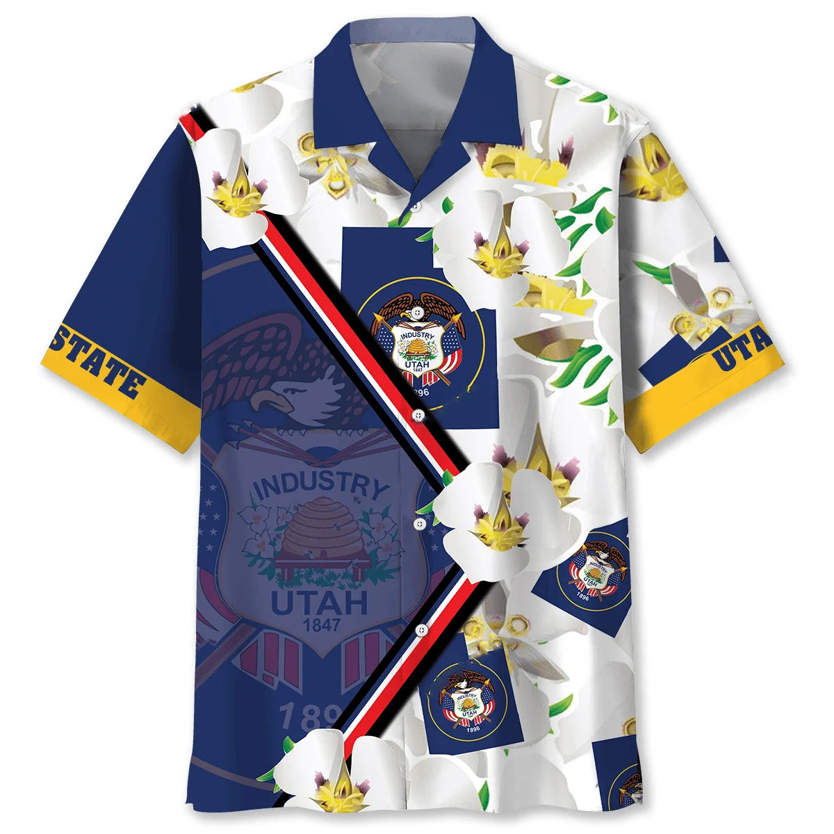 Utah State Funny Hawaiian Shirt, custom shirt gift for men (view 4)