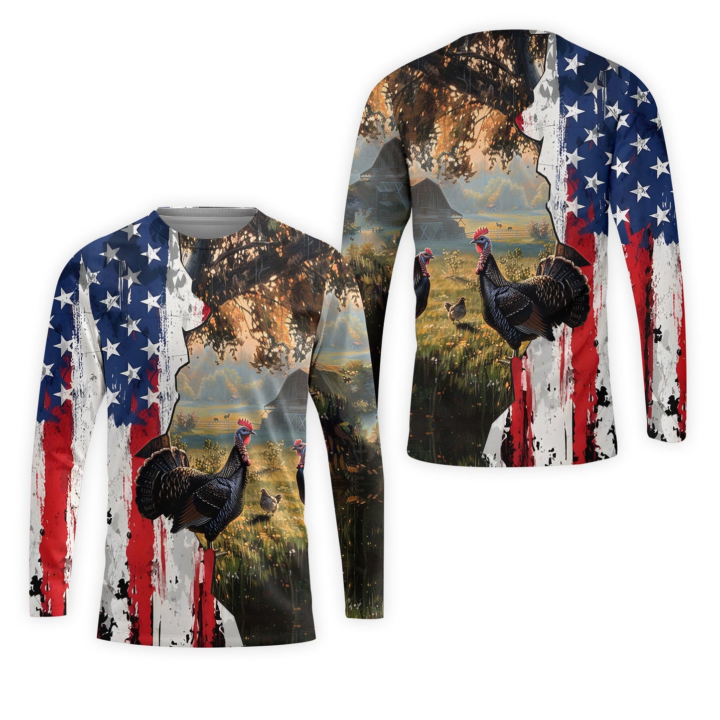 Realistic Patriotic Turkey  Peaceful All Over Print Shirt