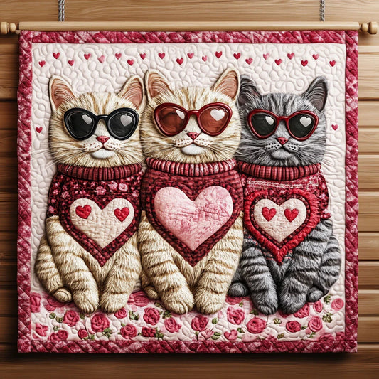 Valentine Kitties Quilt Blanket