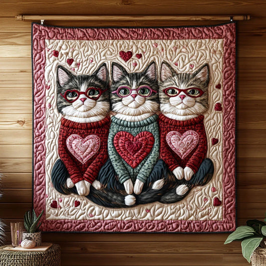 Valentine Kitties Quilt Blanket