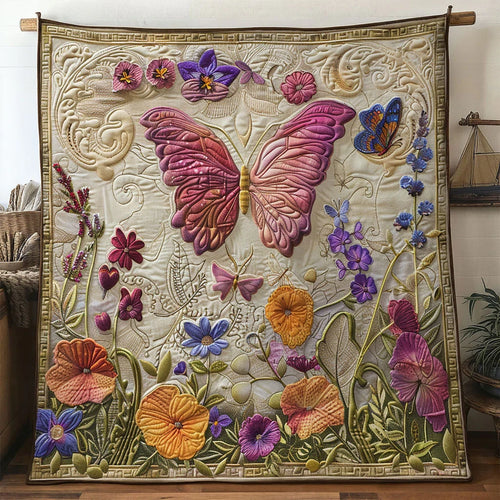 Velvet Butterfly Quilt Blanket