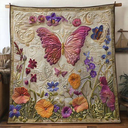 Velvet Butterfly Quilt Blanket