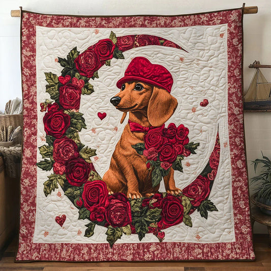 Velvet Dachshund Quilt Blanket