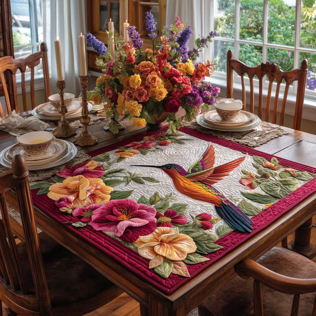 Velvet Wings Quilted Table Topper